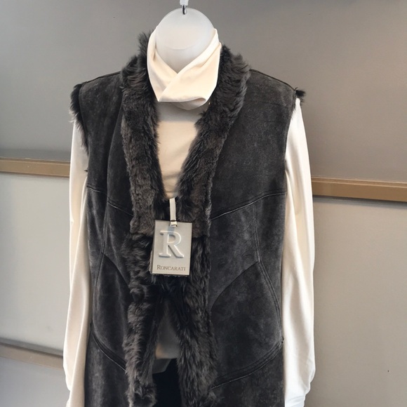 Roncarati designer shearling vest - Picture 2 of 3
